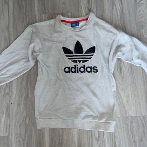 Adidas Gray+White Crewneck